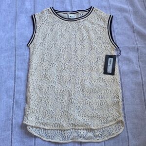 Stylus NWT sport and lace cream tank top.